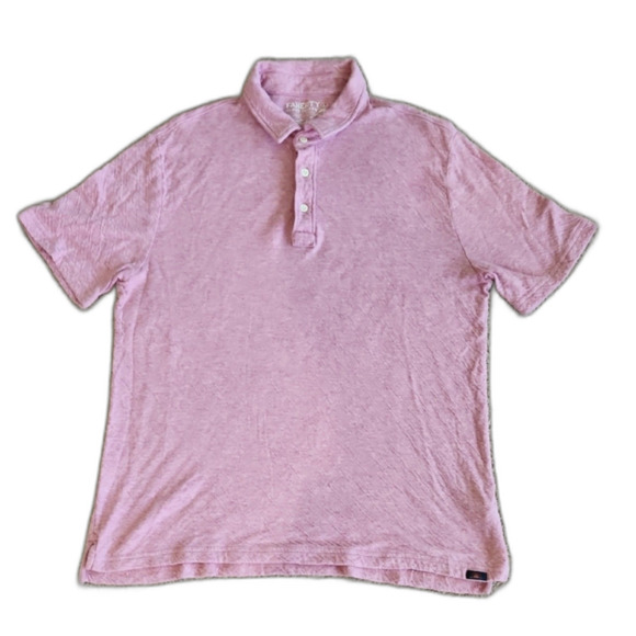 Faherty Men's Cloud Short Sleeve Polo Shirt, Faded Flag Heather, Size L - Picture 3 of 11